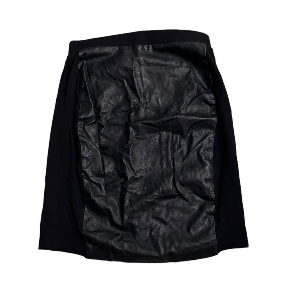 41 Hawthorn Women's Black Pull-On Leather Peeble Pattern Mini Tube Skirt Size S